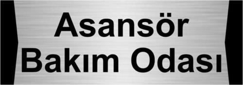 Asansör Bakım Odası 5X20Cm Gümüş Renk Metal Yönlendirme Levhası