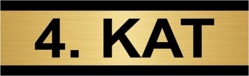4. Kat 10X20Cm Altın Renk Metal Yönlendirme Levhası