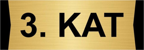 3.Kat 7X20Cm Altın Renk Metal Yönlendirme Levhası
