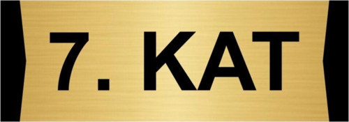 7.Kat 7X20Cm Altın Renk Metal Yönlendirme Levhası