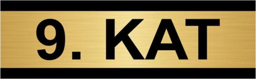 9. Kat 10X20Cm Altın Renk Metal Yönlendirme Levhası