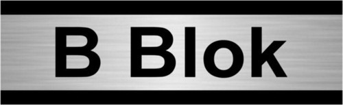 B Blok 7X20Cm Gümüş Renk Metal Yönlendirme Levhası