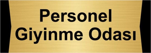 Personel Giyinme Odası 7X20Cm Altın Renk Metal Yönlendirme Levhası
