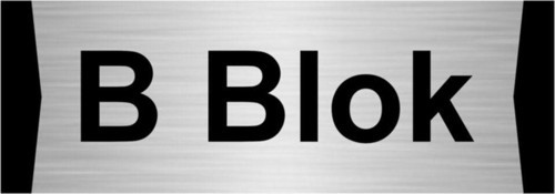 B Blok 7X20Cm Gümüş Renk Metal Yönlendirme Levhası