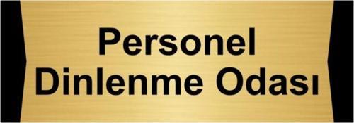 Personel Dinlenme Odası 7X20Cm Altın Renk Metal Yönlendirme Levhası