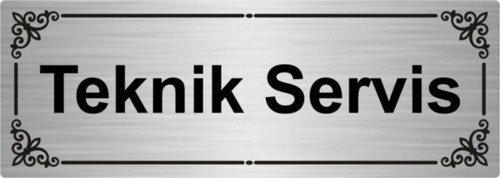 Teknik Servis 7X20Cm Gümüş Renk Metal Yönlendirme Levhası