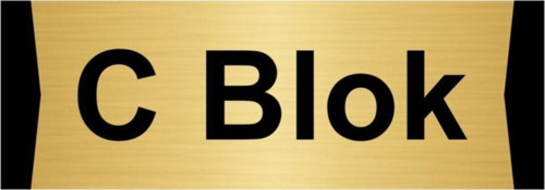 C Blok 7X20Cm Altın Renk Metal Yönlendirme Levhası