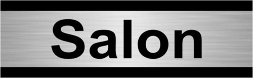 Salon 10X20Cm Gümüş Renk Metal Yönlendirme Levhası
