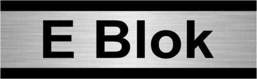 E Blok 7X20Cm Gümüş Renk Metal Yönlendirme Levhası
