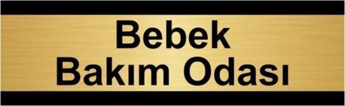 Bebek Bakım Odası 7X20Cm Altın Renk Metal Yönlendirme Levhası