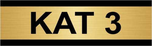 Kat 3 5X20Cm Altın Renk Metal Yönlendirme Levhası