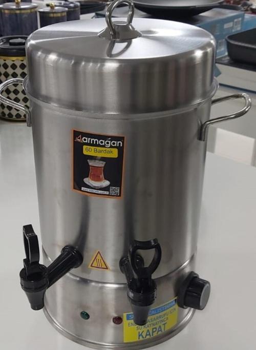 60 Bardak 1500w Çelik Termostatlı Semaver Siyah-plastik