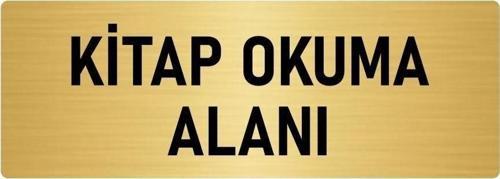 Metal Yönlendirme Levhası, Departman Kapı Isimliği Kitap Okuma Alanı 10X20 Cm Altın Renk