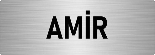 Metal Yönlendirme Levhası, Departman Kapı Isimliği Amir 5X20 Cm Gümüş Renk