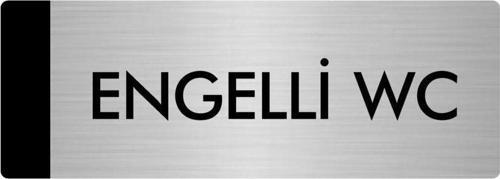 Metal Yönlendirme Levhası, Departman Kapı Isimliği Engelli Wc 5X20 Cm Gümüş Renk