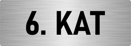 Metal Yönlendirme Levhası, Departman Kapı Isimliği 6. Kat 5X20 Cm Gümüş Renk