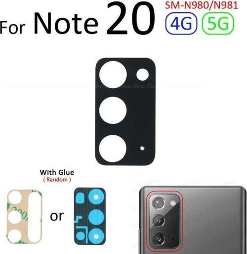 Samsung Galaxy NOTE 20 Arka Kamera Camı Lens Yapışkanlı