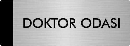 Metal Yönlendirme Levhası, Departman Kapı Isimliği Doktor Odası 5X20 Cm Gümüş Renk