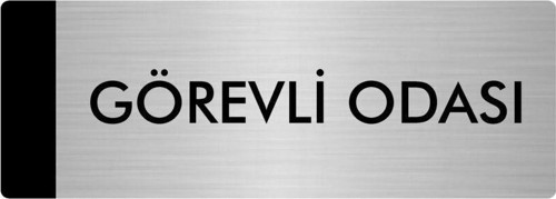 Metal Yönlendirme Levhası, Departman Kapı Isimliği Görevli Odası 5X20 Cm Gümüş Renk