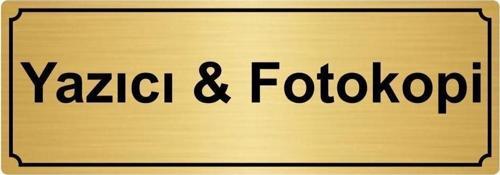Yazıcı & Fotokopi Yönlendirme Levhası 7Cmx20Cm Altın Renk Metal