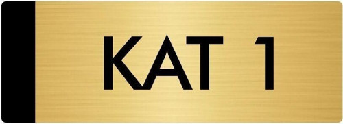 Metal Yönlendirme Levhası, Departman Kapı Isimliği Kat 1 10X20 Cm Altın Renk