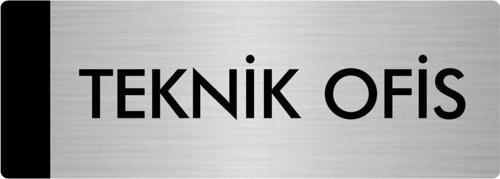 Metal Yönlendirme Levhası, Departman Kapı Isimliği Teknik Ofis 10X20 Cm Gümüş Renk