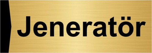 Jeneratör 7X20Cm Altın Renk Metal Yönlendirme Levhası