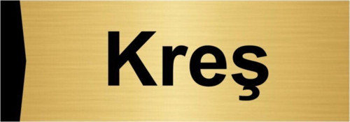 Kreş 10X20Cm Altın Renk Metal Yönlendirme Levhası