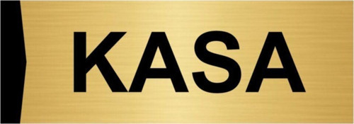 Kasa 5X20Cm Altın Renk Metal Yönlendirme Levhası