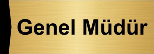 Genel Müdür 7X20Cm Altın Renk Metal Yönlendirme Levhası