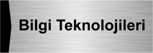 Bilgi Teknolojileri 7X20Cm Gümüş Renk Metal Yönlendirme Levhası