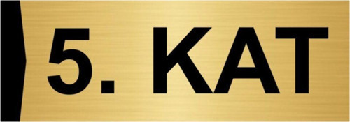 Kat 5 5X20Cm Altın Renk Metal Yönlendirme Levhası