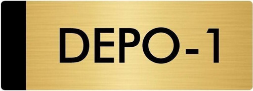 Metal Yönlendirme Levhası, Departman Kapı Isimliği Depo 7X20 Cm Altın Renk
