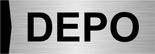 Depo 7X20Cm Gümüş Renk Metal Yönlendirme Levhası