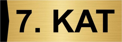 7.Kat 5X20Cm Altın Renk Metal Yönlendirme Levhası