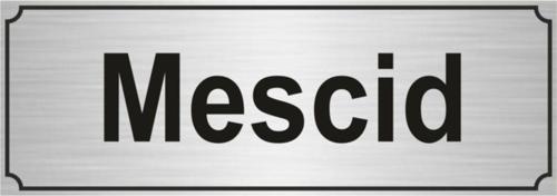 Mescid Yönlendirme Levhası 5Cmx20Cm Gümüş Renk Metal