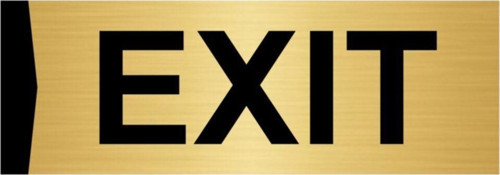 Exıt 5X20Cm Altın Renk Metal Yönlendirme Levhası