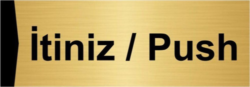 Itiniz/Push 5X20Cm Altın Renk Metal Yönlendirme Levhası