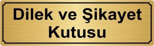 Dilek Ve Şikayet Kutusu Yönlendirme Levhası 10Cmx20Cm Altın Renk Metal