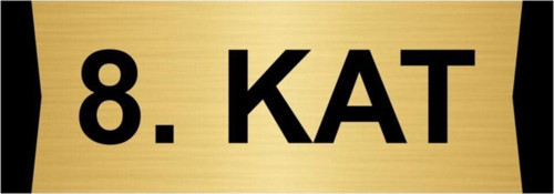 Kat 8 5X20Cm Altın Renk Metal Yönlendirme Levhası