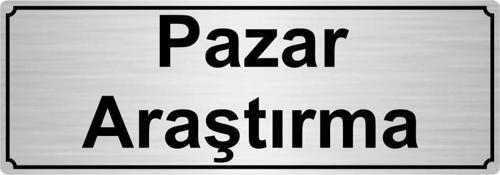 Gümüş Metal Pazar Araştırma Yönlendirme Levhası 10Cmx20Cm