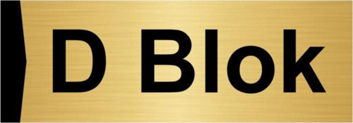 D Blok 7X20Cm Altın Renk Metal Yönlendirme Levhası
