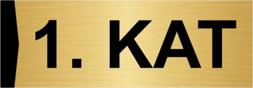 Kat 1 7X20Cm Altın Renk Metal Yönlendirme Levhası