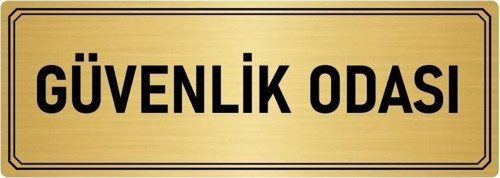 Metal Yönlendirme Levhası, Departman Kapı Isimliği Güvenlik Odası 7X20 Cm Altın Renk