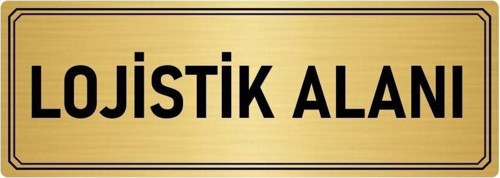 Metal Yönlendirme Levhası, Departman Kapı Isimliği Lojistik Alanı 5X20 Cm Altın Renk