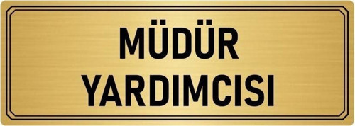 Metal Yönlendirme Levhası, Departman Kapı Isimliği Müdür Yardımcısı 7X20 Cm Altın Renk