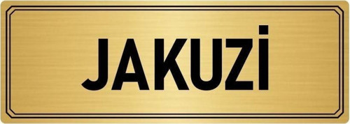 Metal Yönlendirme Levhası, Departman Kapı Isimliği Jakuzi 5X20 Cm Altın Renk