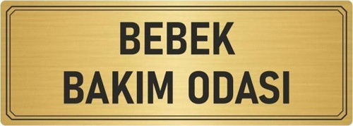 Metal Yönlendirme Levhası, Departman Kapı Isimliği Bebek Bakım Odası 7X20 Cm Altın Renk