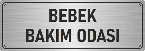 Metal Yönlendirme Levhası, Departman Kapı Isimliği Bebek Bakım Odası 7X20 Cm Gümüş Renk