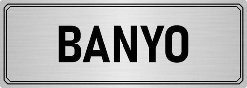 Metal Yönlendirme Levhası, Departman Kapı Isimliği Banyo 7X20 Cm Gümüş Renk